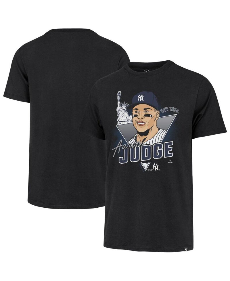 Men's Aaron Judge Black New York Yankees Player Caricature Franklin T-Shirt
