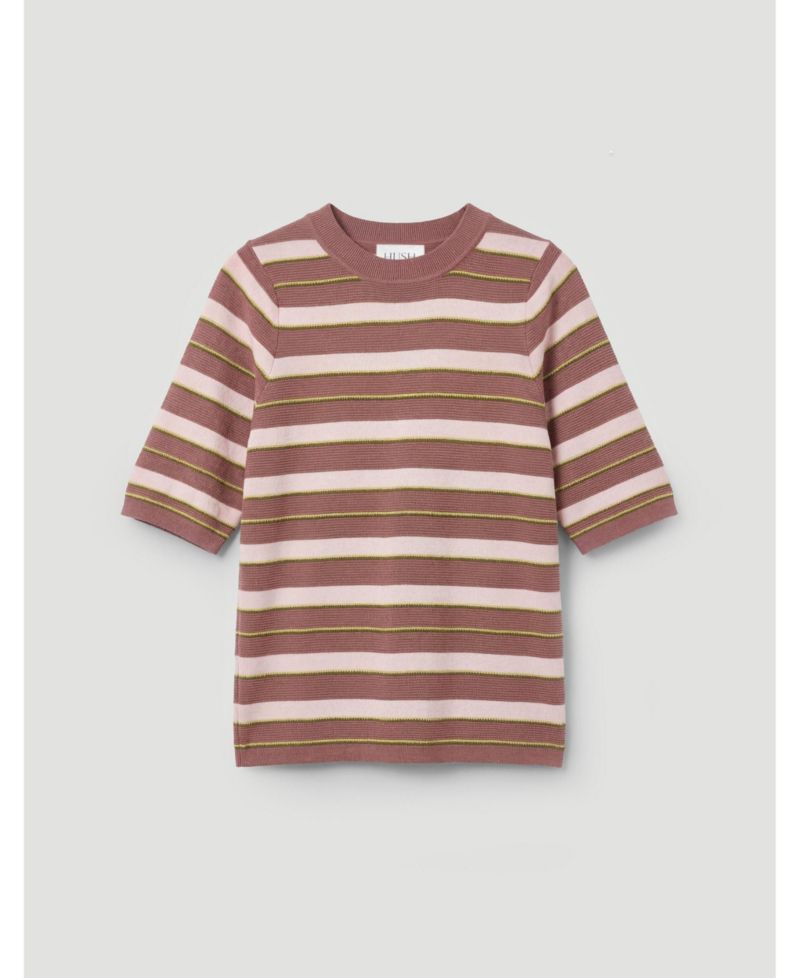 Women's Gathered Shoulder Stripe T-Shirt