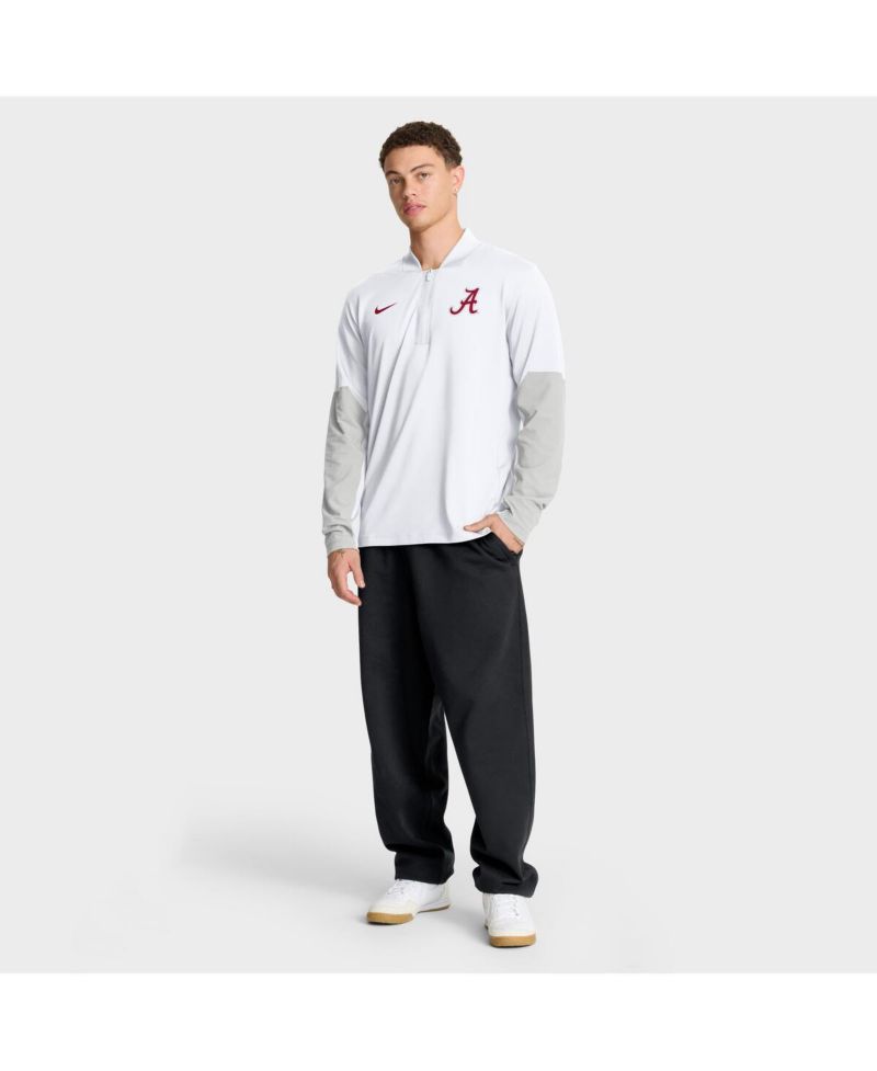 Men's White Alabama Crimson Tide One Goal Performance Half-Zip Pullover Hoodie