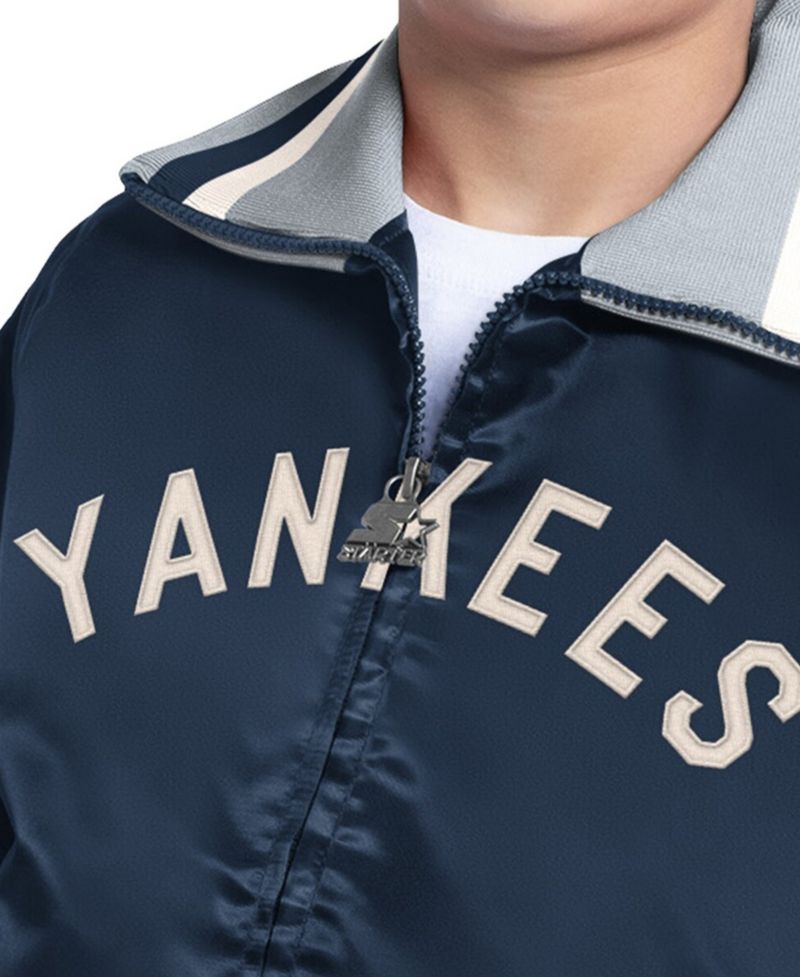 Big Boys and Girls Navy New York Yankees The Captain Jr. Cooperstown Collection Full-Zip Varsity Jacket