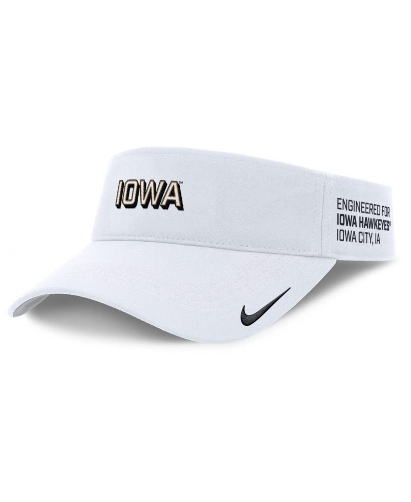 Men's White Iowa Hawkeyes 2025 On-Field Gameday Performance Ace Adjustable Visor Hat