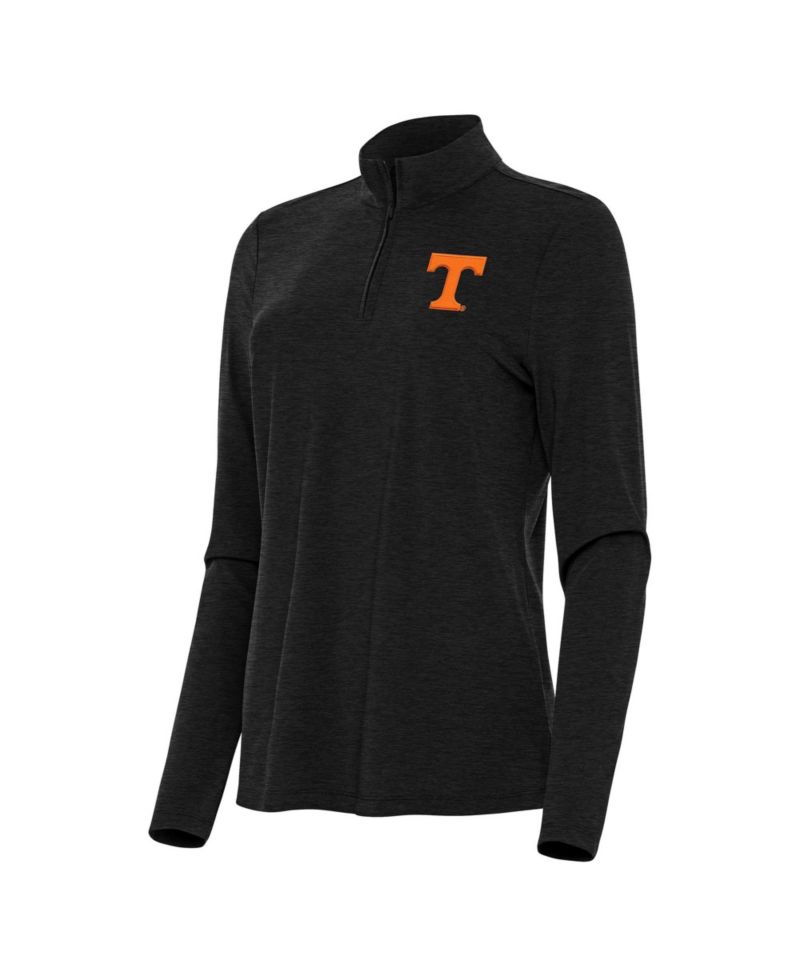 Women's Heather Black Tennessee Volunteers Bright Quarter-Zip Top