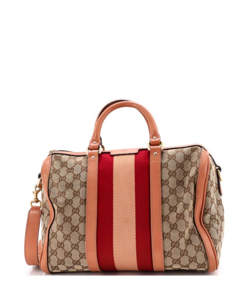 Medium Vintage Web Boston Bag GG Canvas