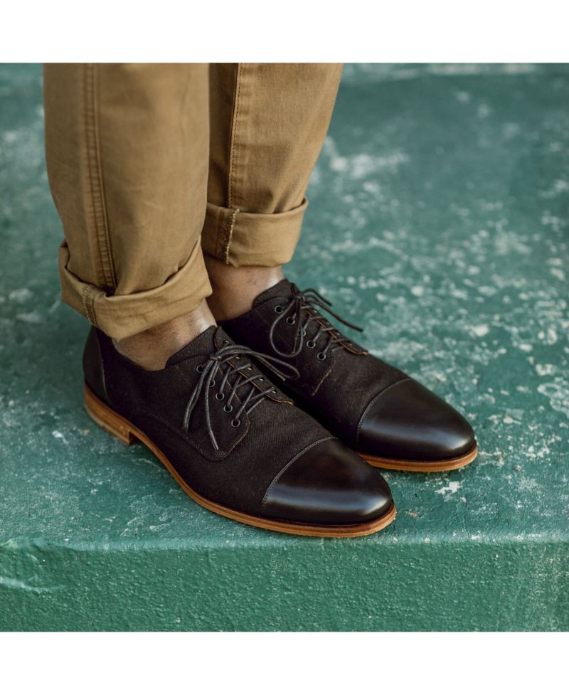 Men's Jack Handcrafted Leather, Velvet and Wool Dress Shoes