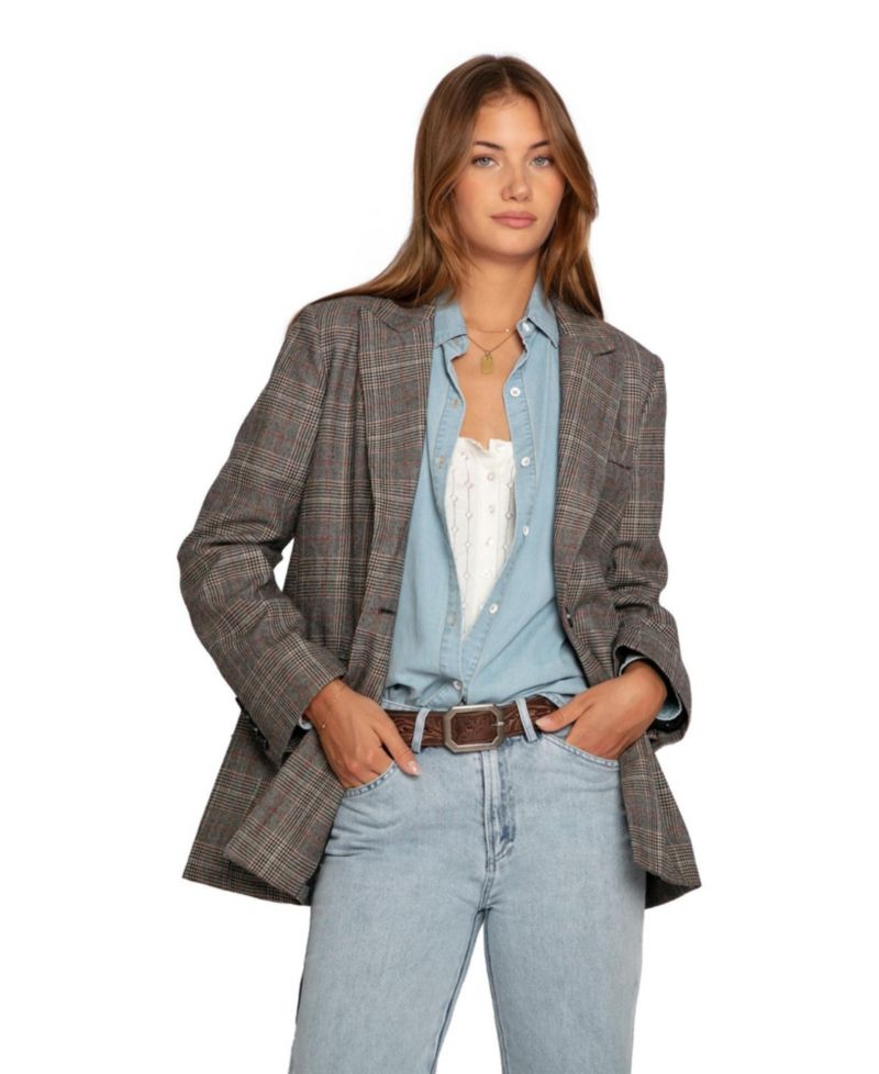 Women's Paris Grid Single Breasted Blazer