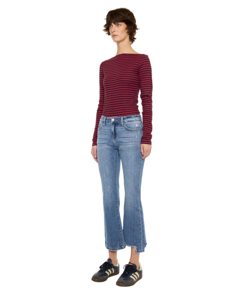 Women's Savanna Mid Rise Crop Flare Jeans