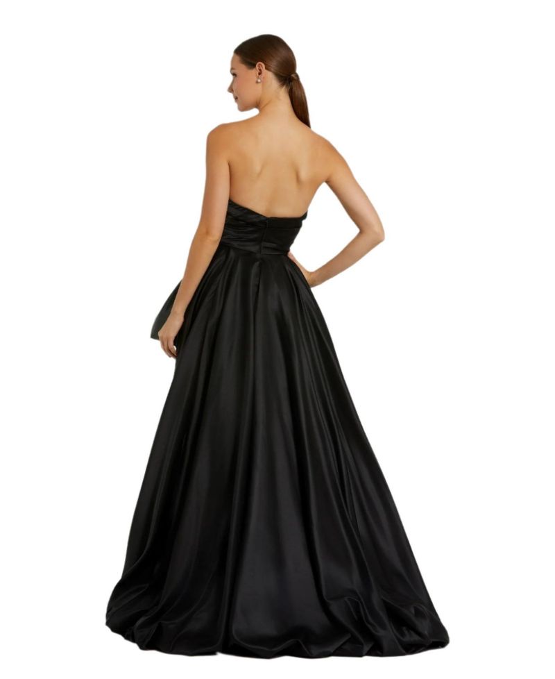 Women's Strapless Ruched High Low Gown