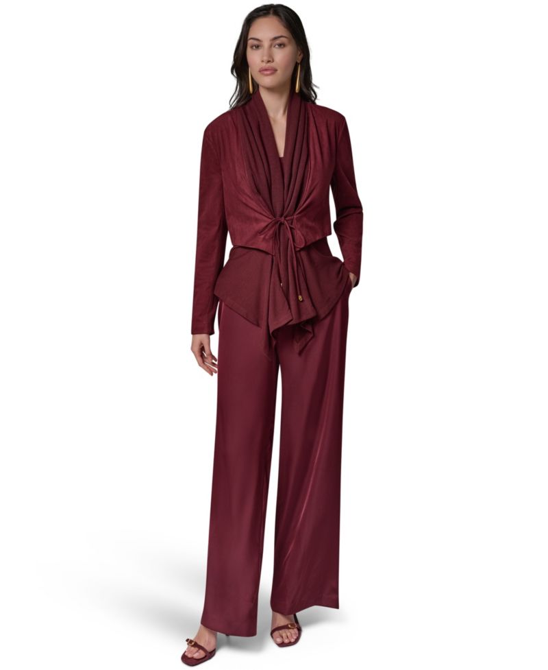 Women's Mxd Media Mixed-media Shawl Collar Jacket