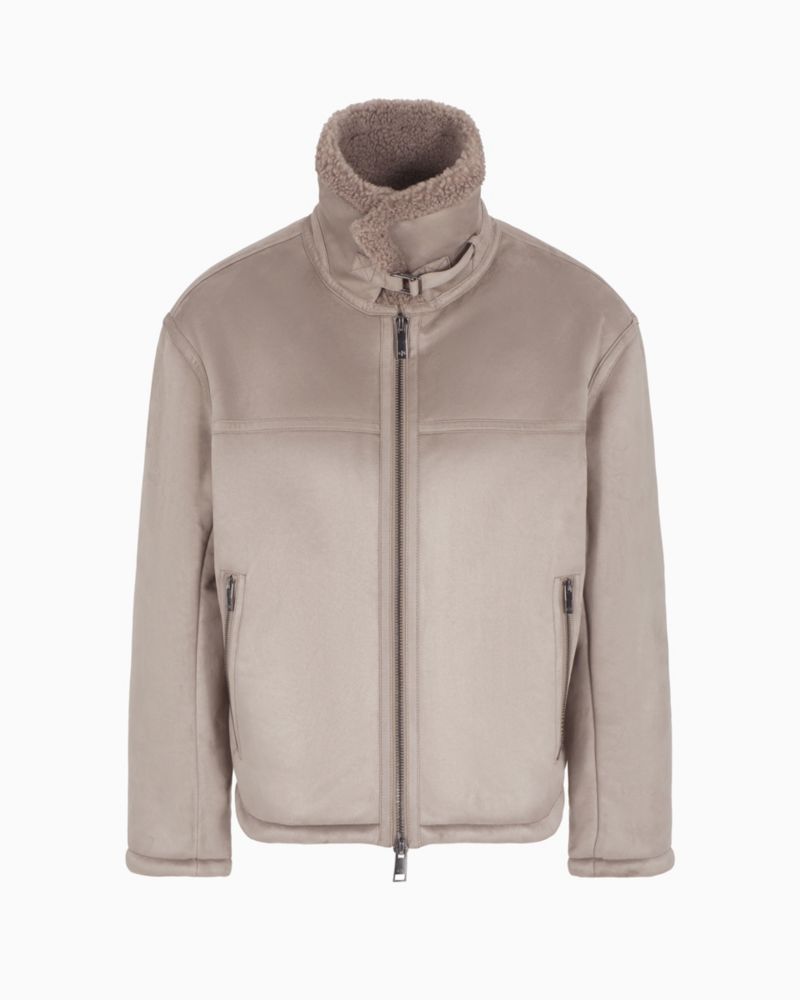 Men's Faux-Leather Sherpa-Lined Jacket