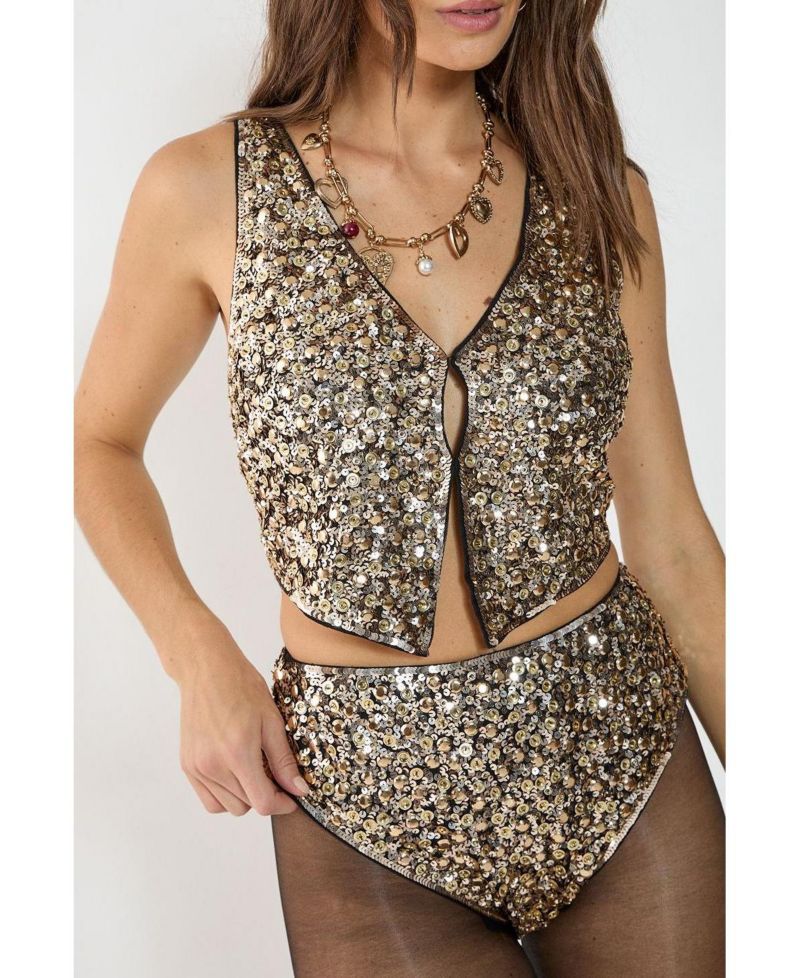 Women's Cluster Hand Embellished Waistcoat