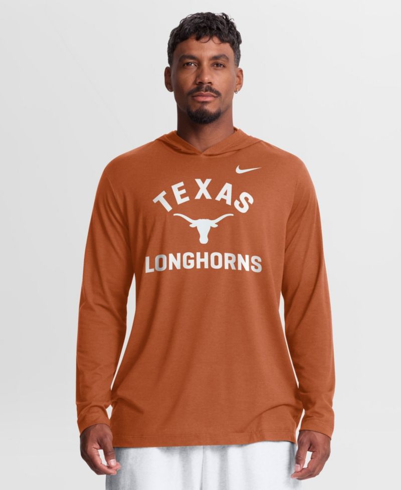 Men's Texas Orange Texas Longhorns Primetime Arch Tri-Blend Dri-FIT Long Sleeve Hooded T-Shirt