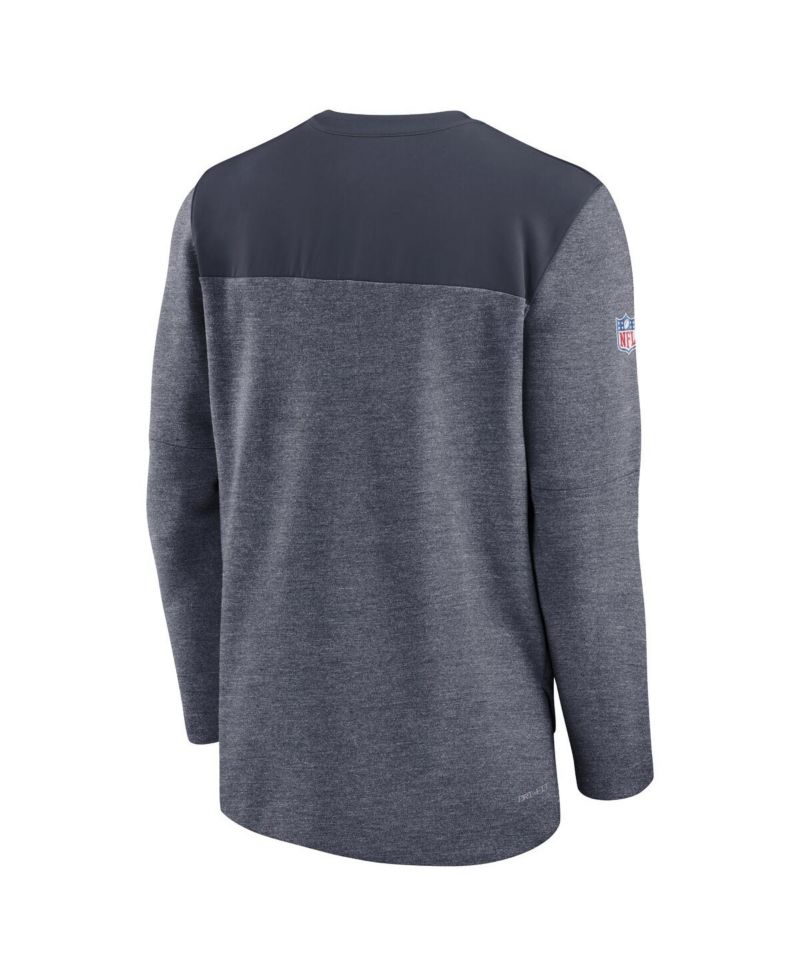 Men's Navy Chicago Bears Sideline Lockup Performance Quarter-zip Jacket