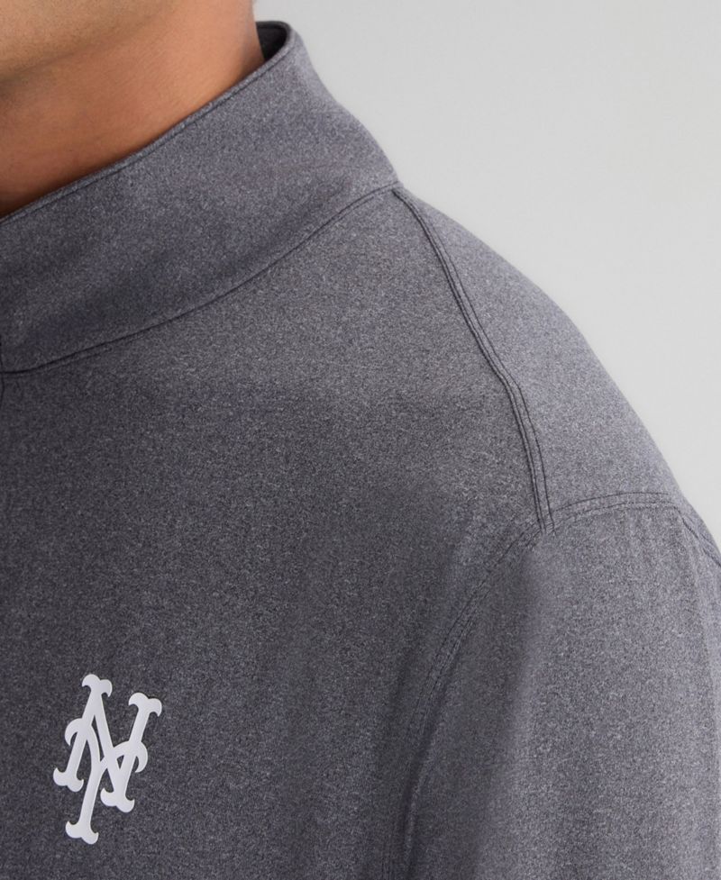 Men's Charcoal New York Mets Clutch Quarter-Zip Pullover Sweatshirt