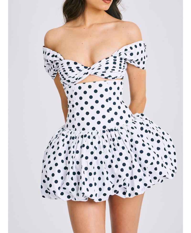 Women's Umika Polka Dots Bubble Hem Mini Dress