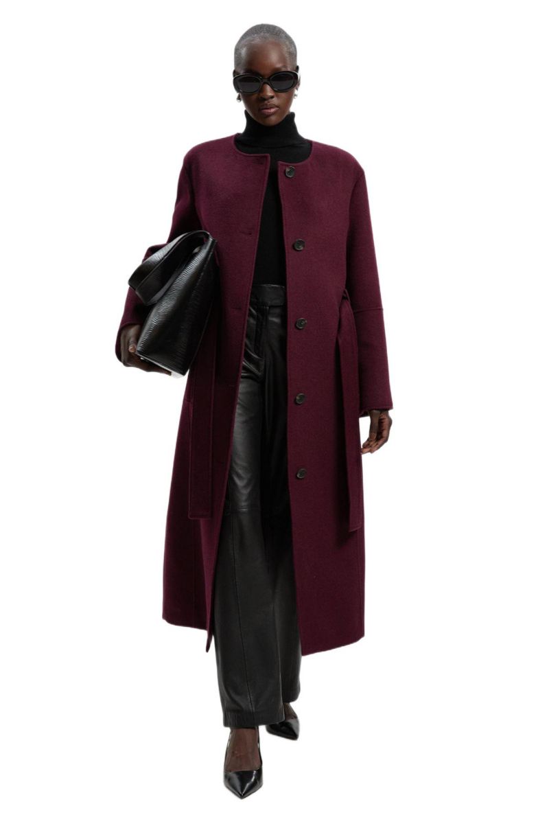 Women's Wool Single Breasted Belted Maxi Coat