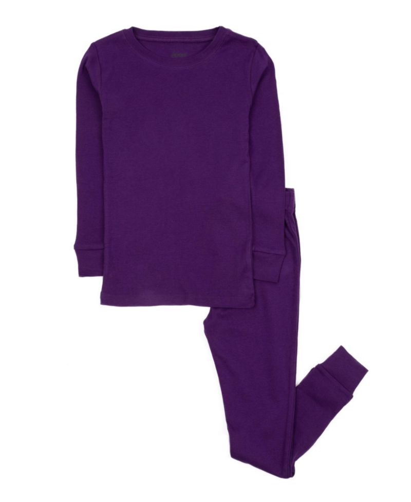 Toddler Matching Family Two Piece Cotton Long Sleeve Solid Color Pajamas 2T-5T