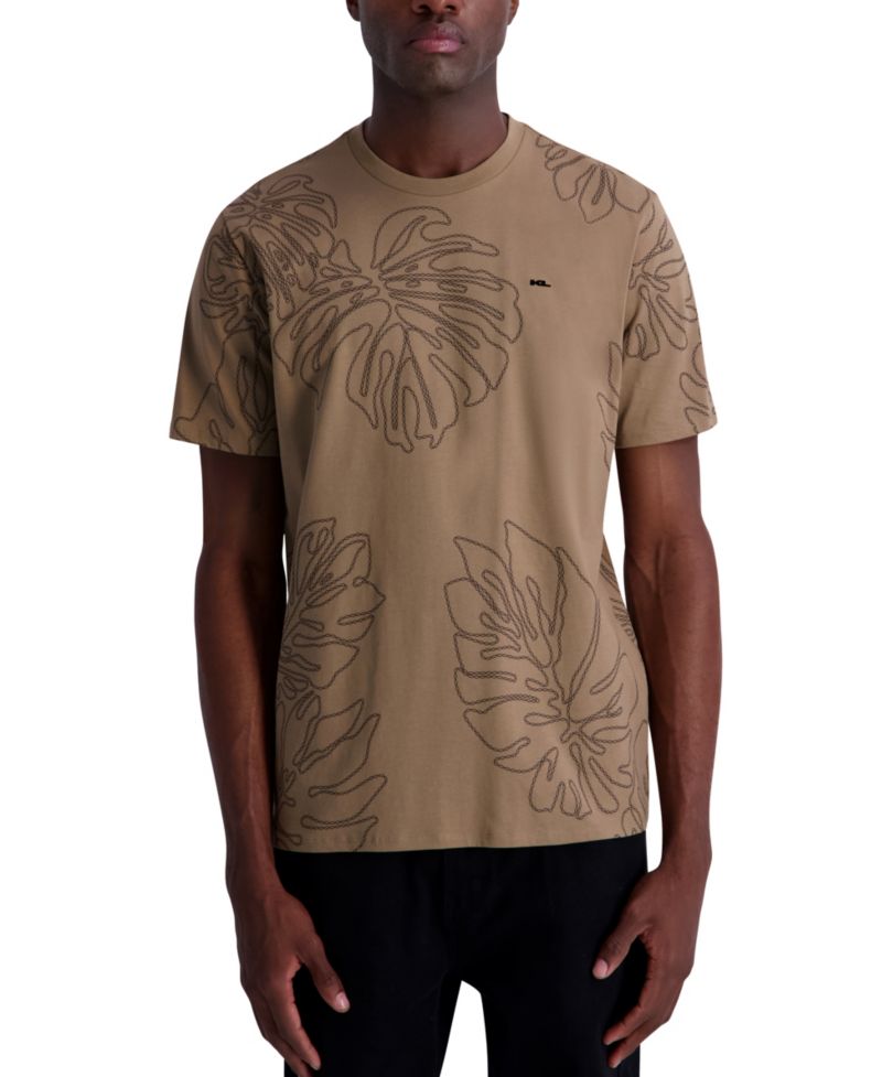Men's Large Palm Leaf Graphic T-Shirt