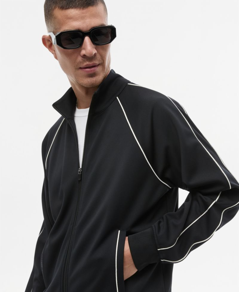 Men's Louis Relaxed Piping-Trim Track Jacket