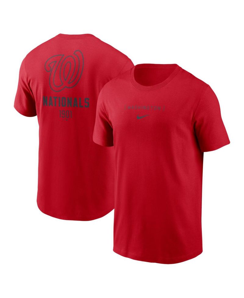 Men's Red Washington Nationals Large Logo Back Stack T-Shirt
