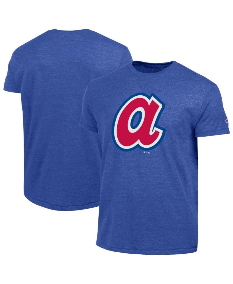 Men's Royal Atlanta Braves Cooperstown Logo Tri-Blend T-Shirt