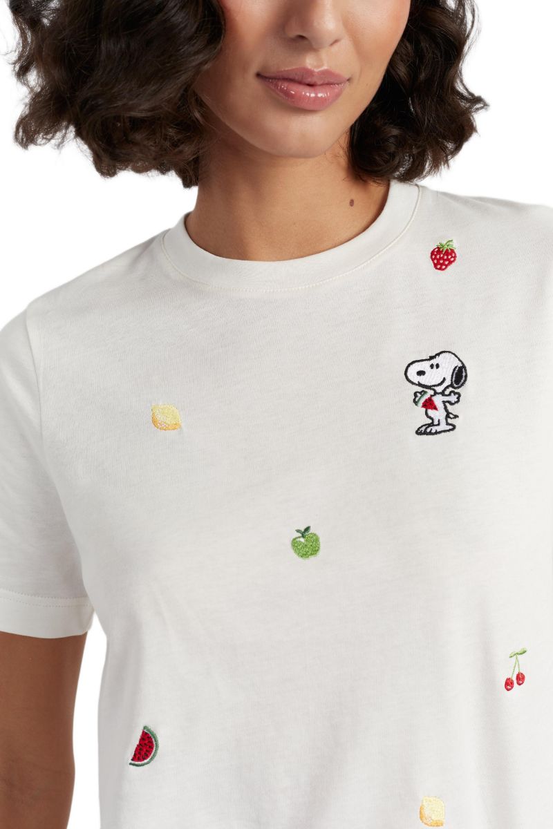 Women's Chinti and Parker Cotton Snoopy Fruit T-Shirt