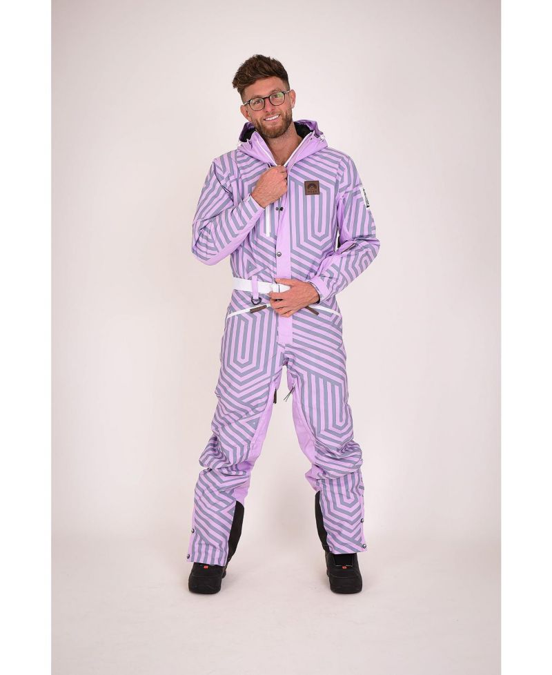 Fall Line Purple & Grey Men's Ski Suit