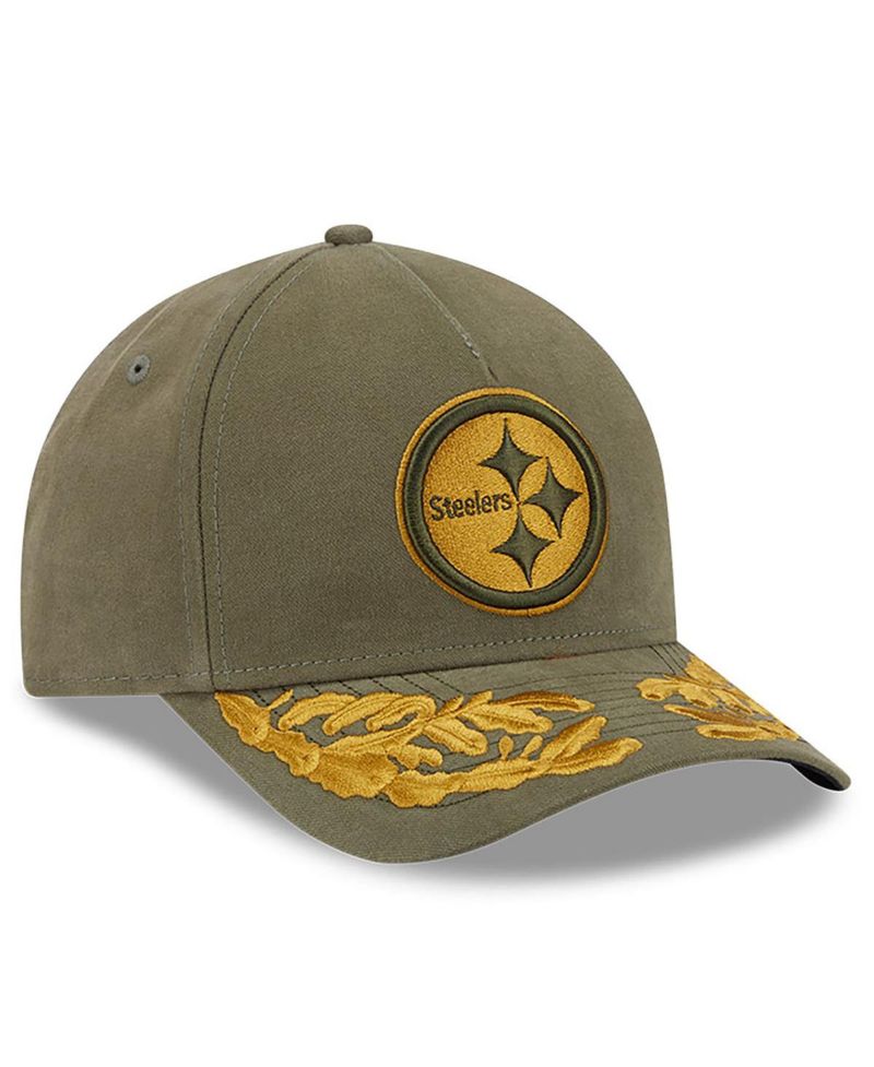x Alpha Men's Industries Olive Pittsburgh Steelers A-Frame 9FORTY Adjustable Hat