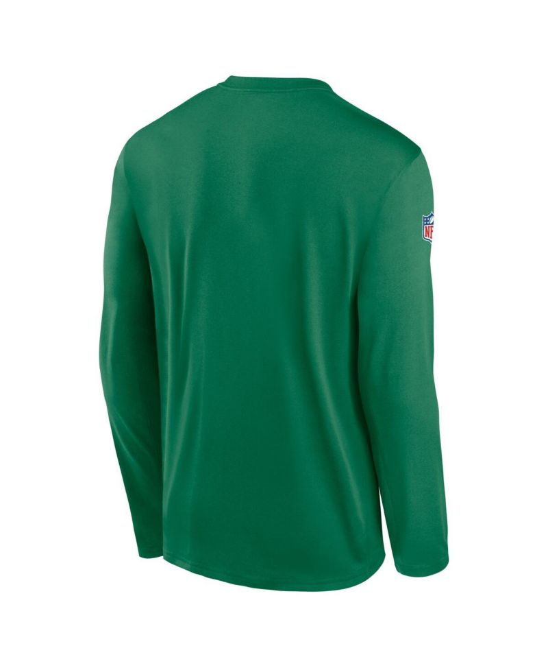 Men's Kelly Green Philadelphia Eagles Legend Small Logo Performance Long Sleeve T-Shirt