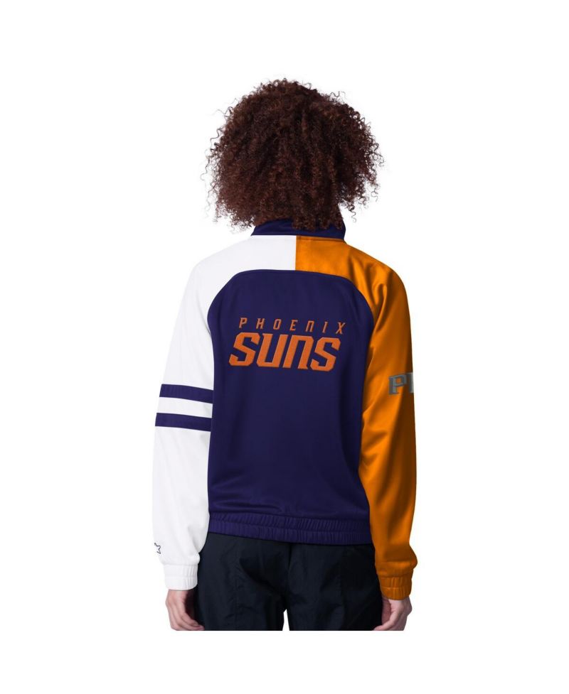 Women's Purple Phoenix Suns Line Up Dolman Raglan Full-Zip Track Jacket