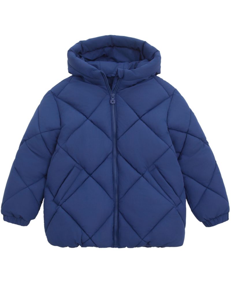 Girls' Charlotte Diamond Quilted Hooded Puffer Jacket, Size 4-18