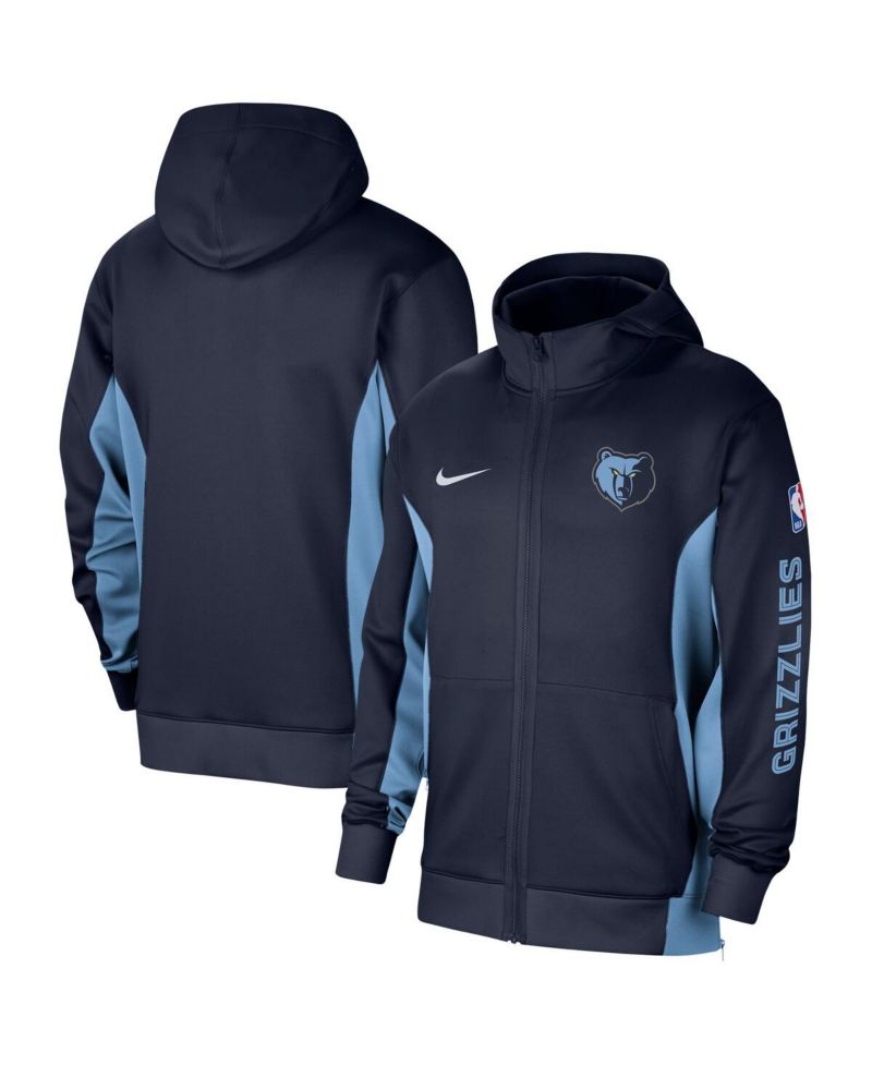 Men's Navy Memphis Grizzlies 2023/24 Authentic Showtime Full-Zip Hoodie