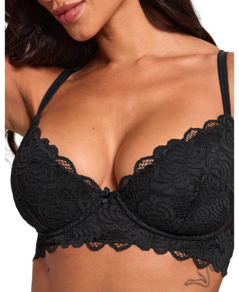 Laurelyne Push-Up Plunge Longline Bra