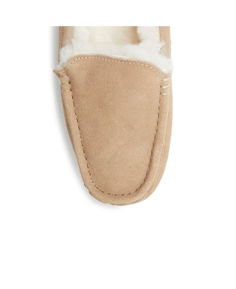 Dearfoams Women's Fireside Mel Genuine Shearling Moccasin Slipper