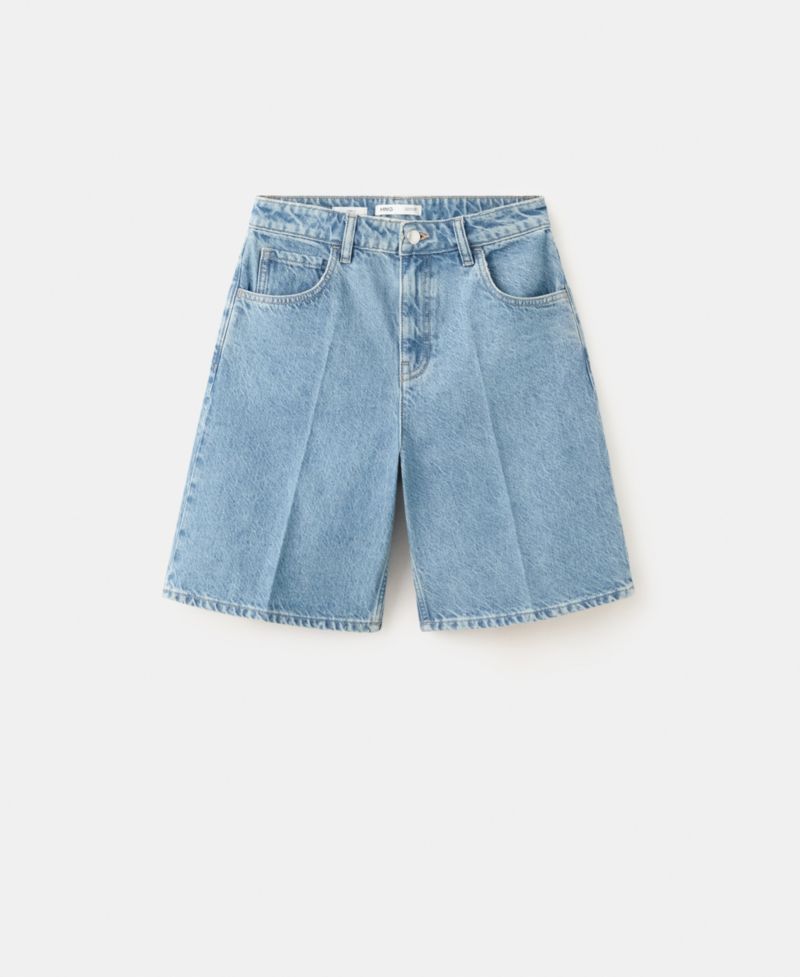 Women's High-Waist Straight-Fit Denim Shorts