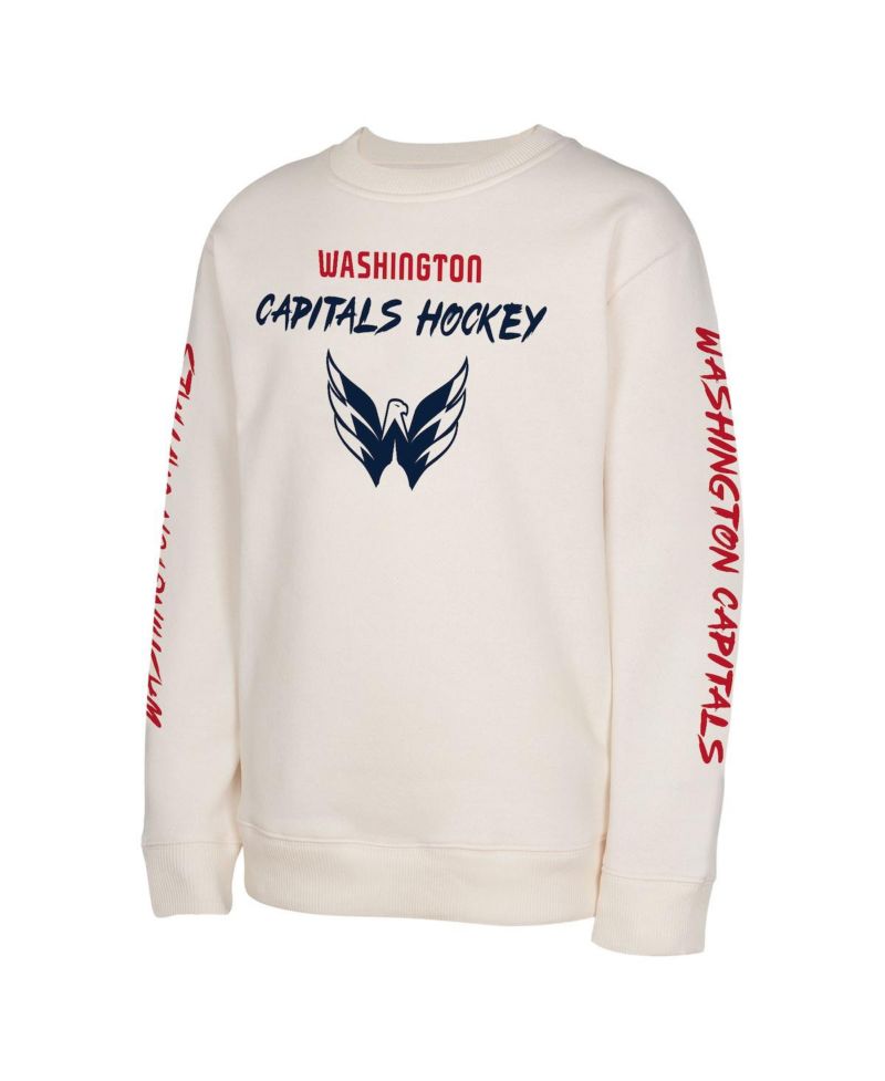Big Boys and Girls Cream Washington Capitals Star Power Pullover Sweatshirt