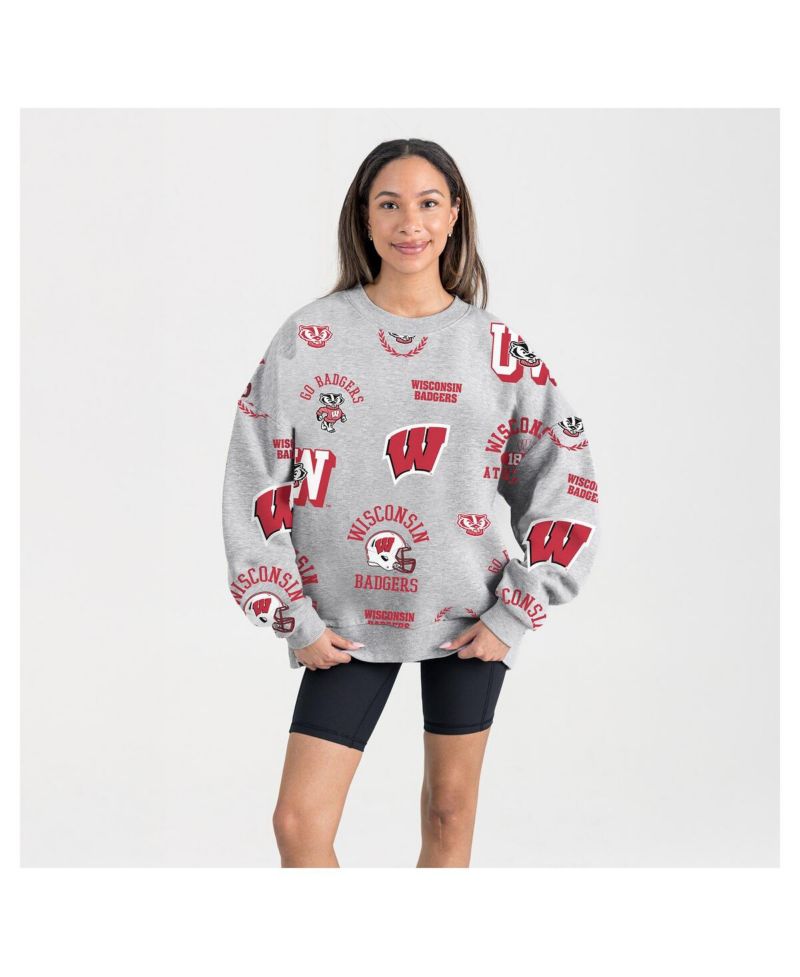 Women's Gray Wisconsin Badgers Always on Repeat Fleece Sweatshirt