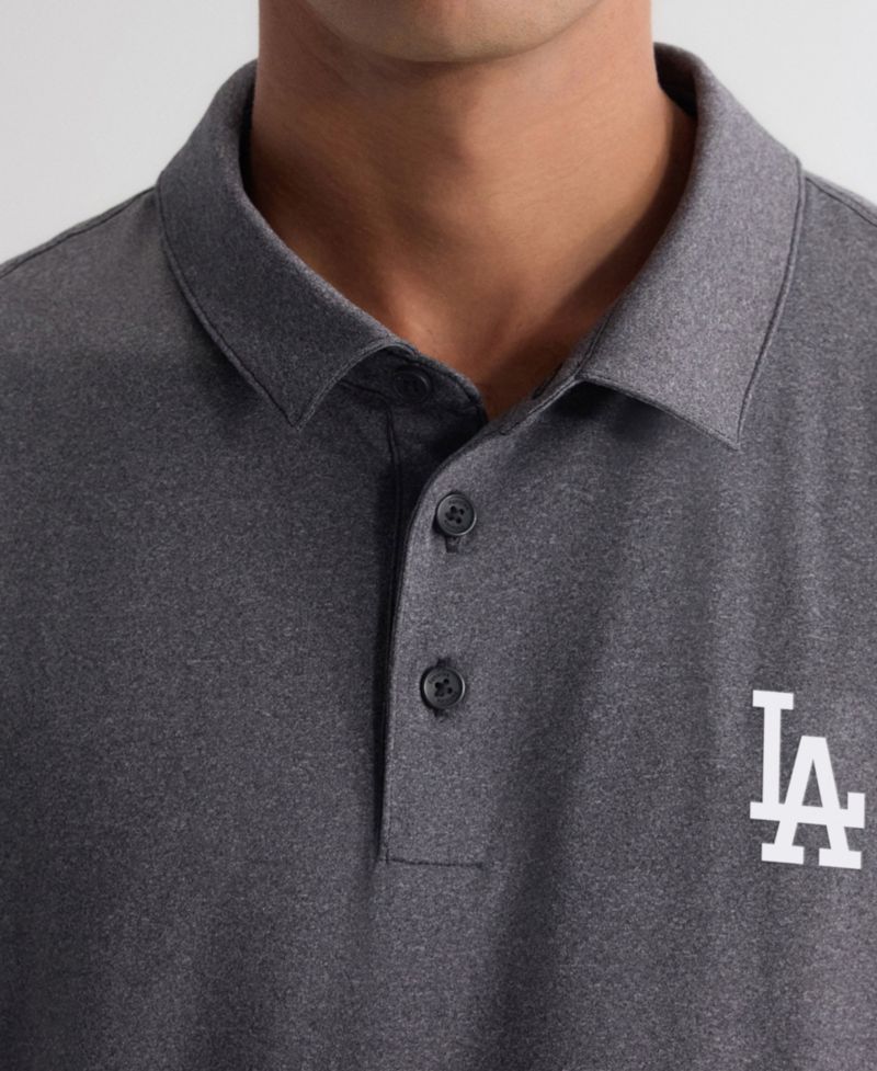 Men's Charcoal Los Angeles Dodgers Clutch Polo Shirt