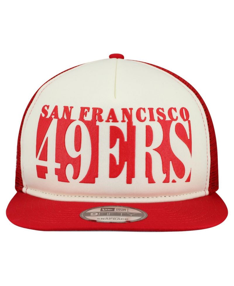 Men's Cream/Scarlet San Francisco 49ers Cutout A-Frame 9FIFTY Snapback Hat