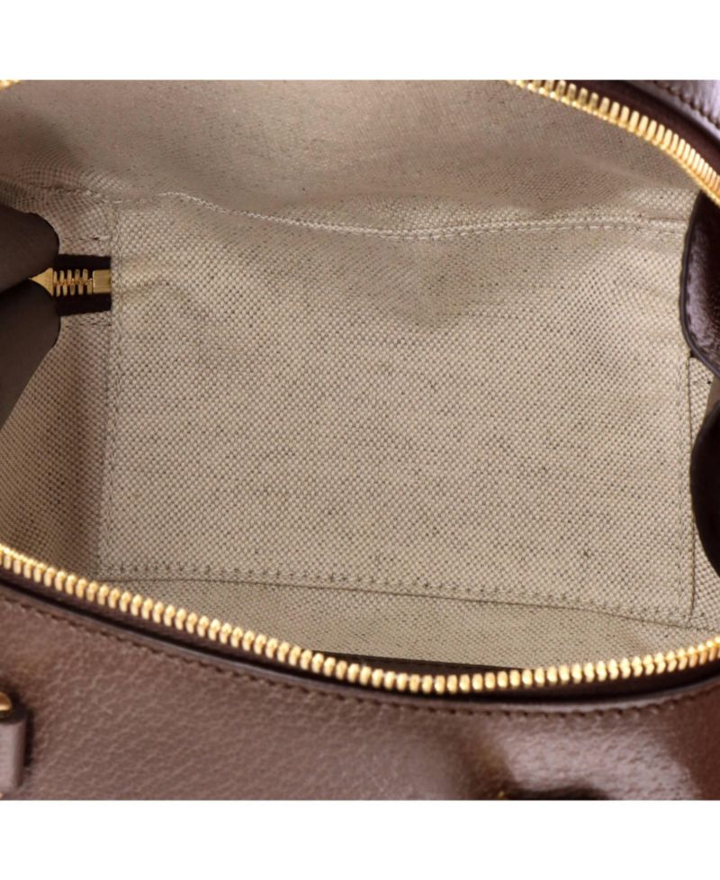 Mini Ophidia Zip Around Top Handle Bag GG Coated Canvas with Leather