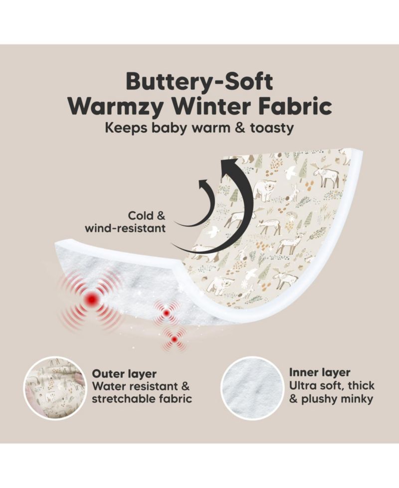 Warmzy Baby Car Seat Cover, Universal Stretch Fit Infant Carseat Covers for Babies, Winter Carseat Canopy