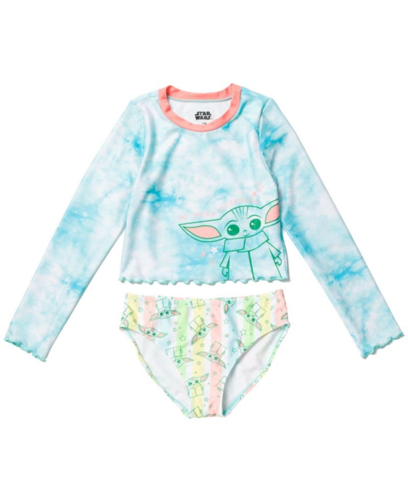 Little Girls Star Wars Yoda Rash Guard and Bikini Bottom