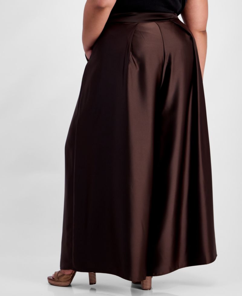 Plus Size Pleated Wide-Leg Pants
