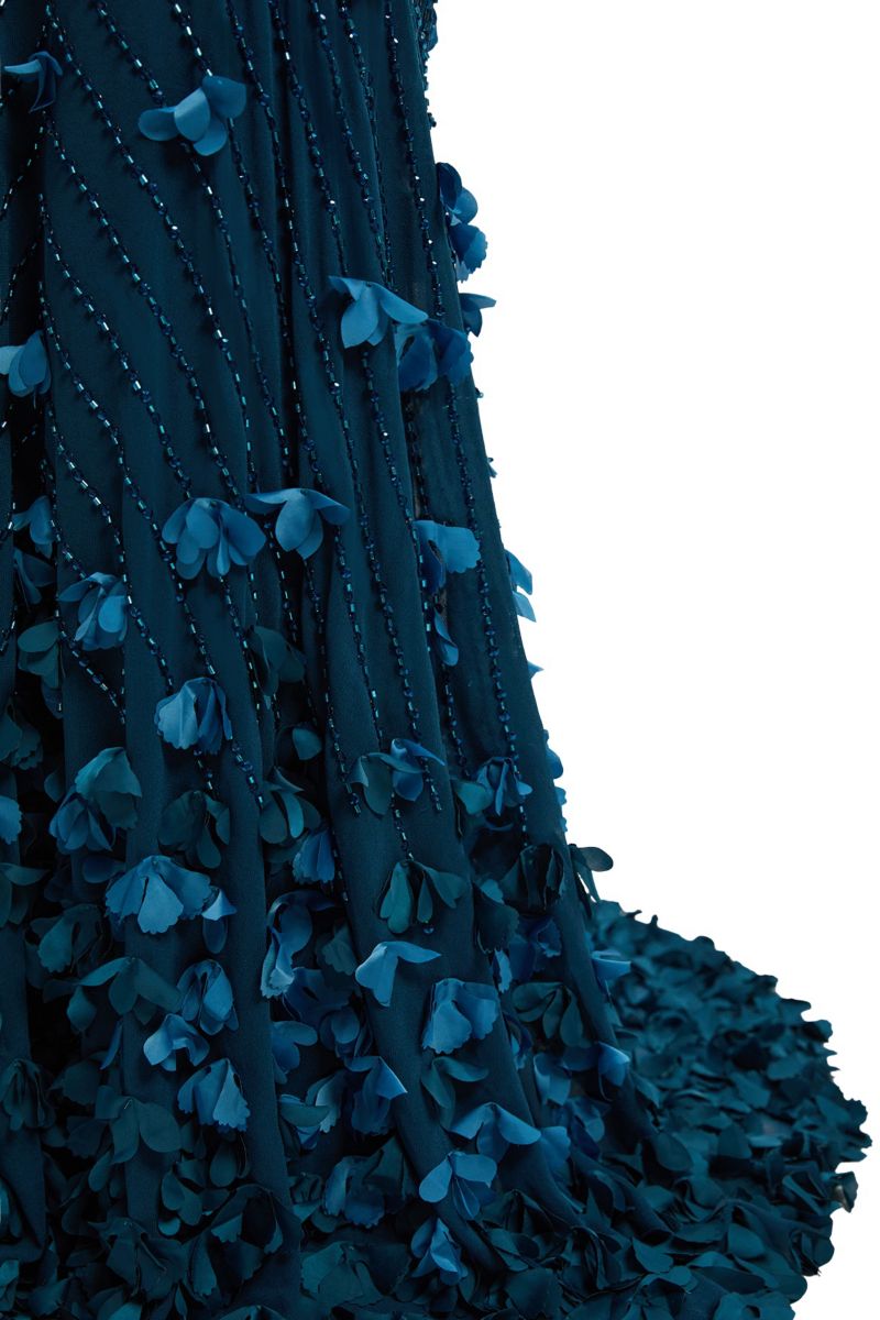 Petite Woven Maxi Rosette Dress