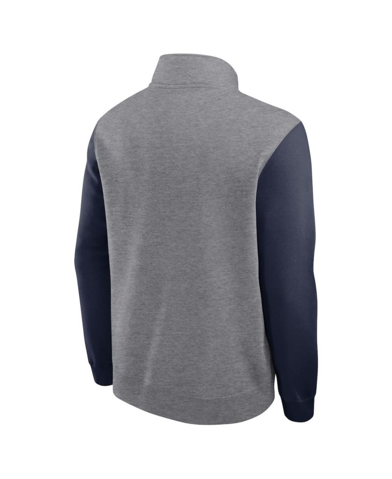 Men's Heather Gray Michigan Wolverines Club Fleece Half-Zip Pullover Sweatshirt