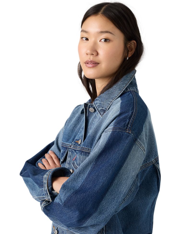 Plus Size '90s Cotton Denim Trucker Jacket