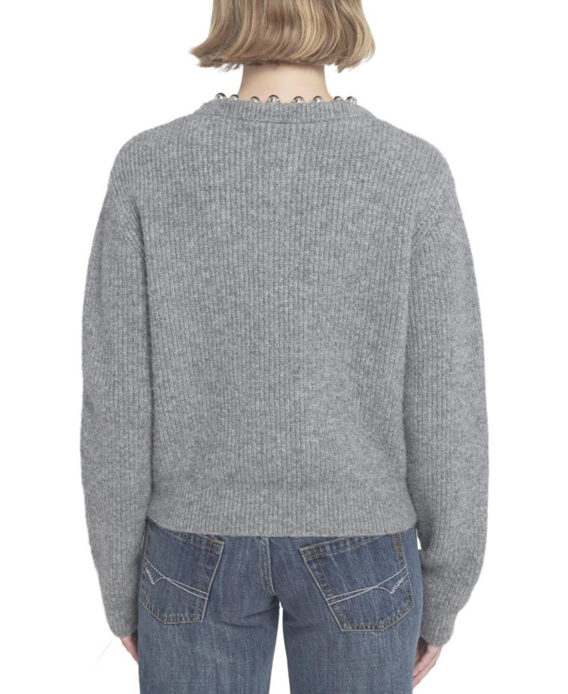 Women's Beaded Cardigan Cable Knit Sweater