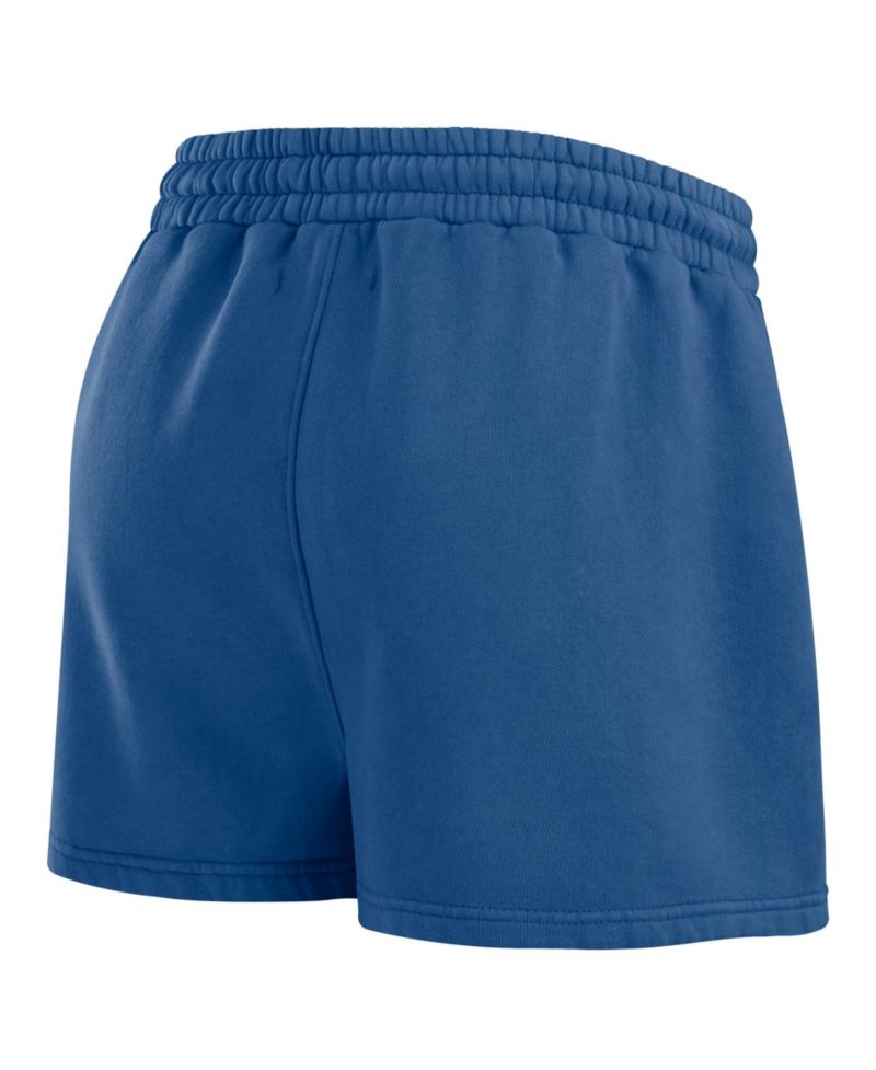 Women's Navy Los Angeles Dodgers Washed Fleece Sweatshirt Shorts Lounge Set