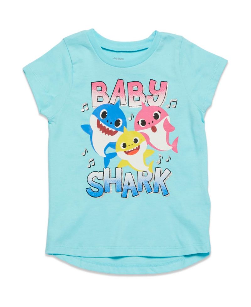 Girls Pinkfong Shark 3 Pack T-Shirts
