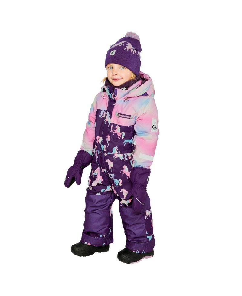 Little and Big Girl( 6 to 14 ) One Piece Play Snowsuit Unicorn Print