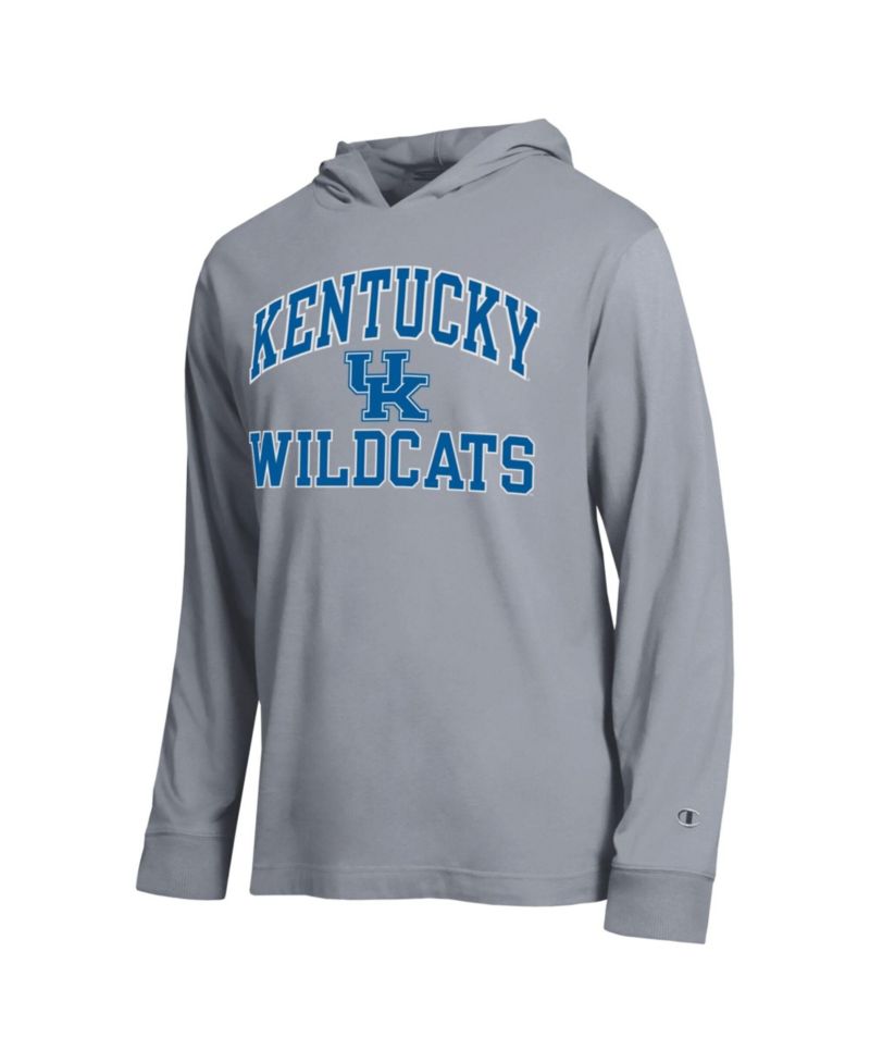 Men's Heather Gray Kentucky Wildcats High Motor All-Star Long Sleeve Hooded T-Shirt